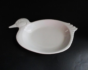 Plato vintage para servir, cuenco de cerámica con forma de pato, Japón