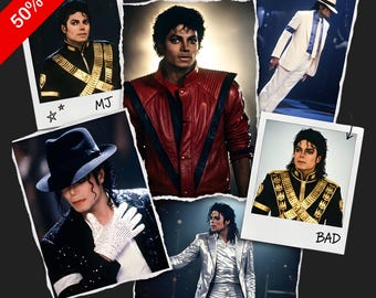 Collage PNG de Michael Jackson, fan art del Rey del Pop, gráfico de música retro (descarga digital)