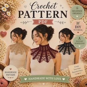 Gothic Crochet Collar Pattern, Victorian Lace Choker Tutorial (PDF Download)