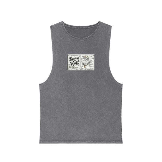 License to Krill Tank Top |Blue Whale Cartoon Illustration, Nautical Humor