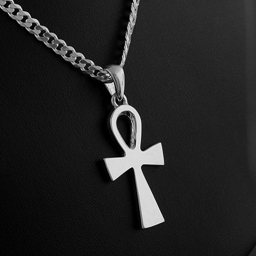 Silver Ankh Cross Necklace Egyptian Sterling Silver Cross | Etsy