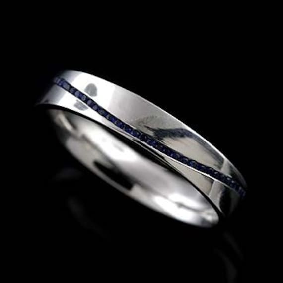 Mens wedding ring store blue sapphire
