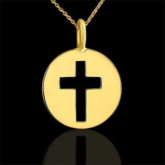 Disc cross necklace best sale