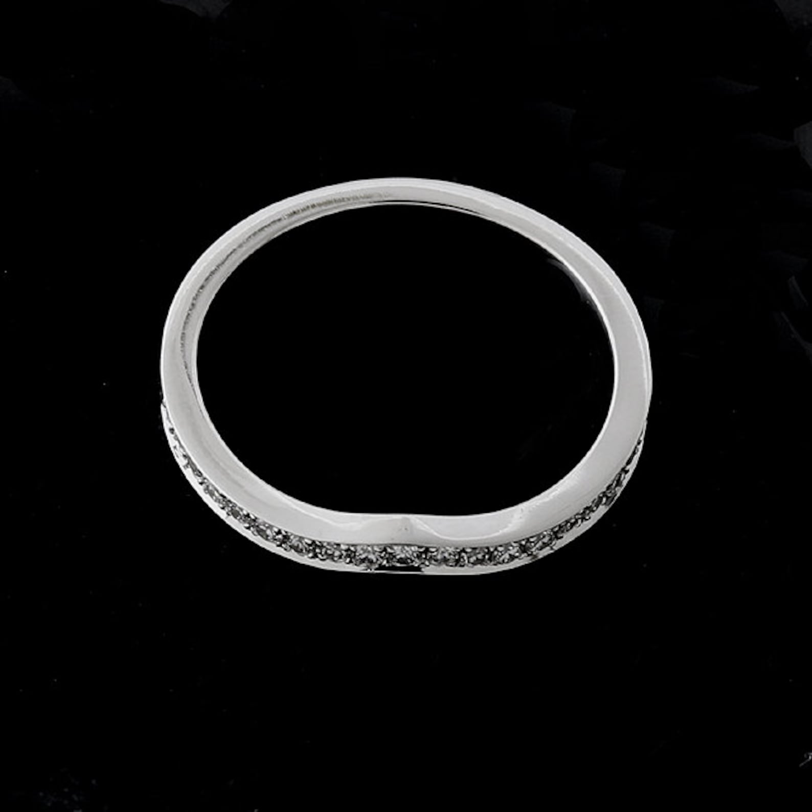 Diamond Wedding Ring Curved Wedding Ring Contour Half Way Etsy