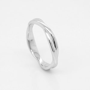 Double Twisted Wedding Ring, Infinity Wedding Band, Intertwining Ring ...
