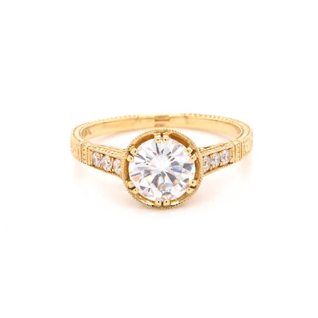 1ct Lab Diamond Vintage Engagement Ring Intertwined CVD Diamond Brilliant XXX Diamond Ring Certified IGI Diamond Ring Etsy