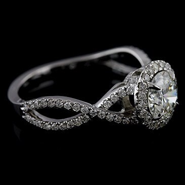 Moissanite Engagement Ring Halo Diamond Ring Split Braided | Etsy