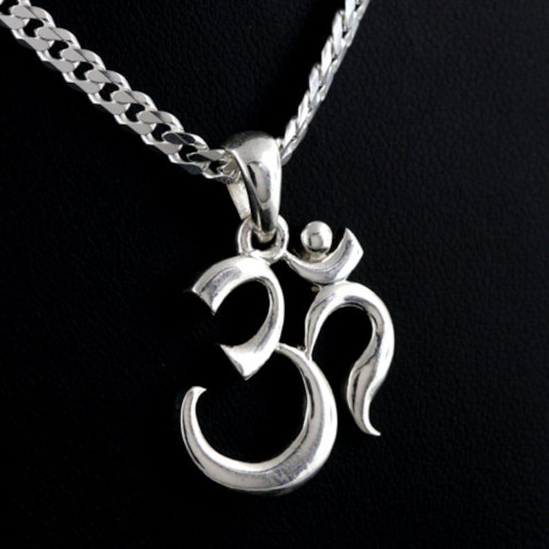 OM AUM Men's Necklace OM Aum 3D Silver Pendant Religious | Etsy