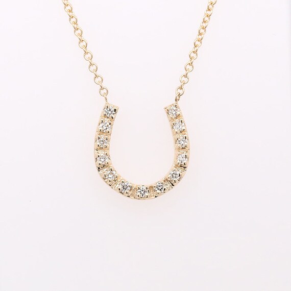 Diamond Horseshoe Necklace Lucky 