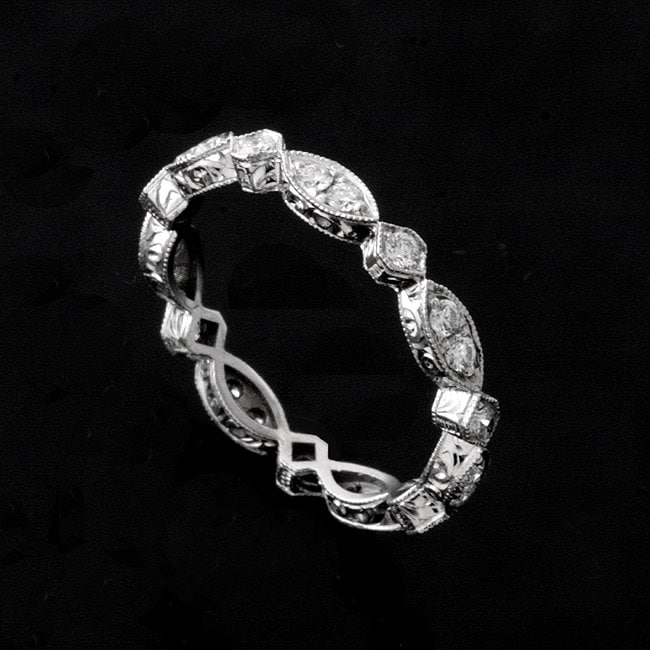 Hexagon Marquise Wedding Ring Diamond Eternity Wedding Band | Etsy
