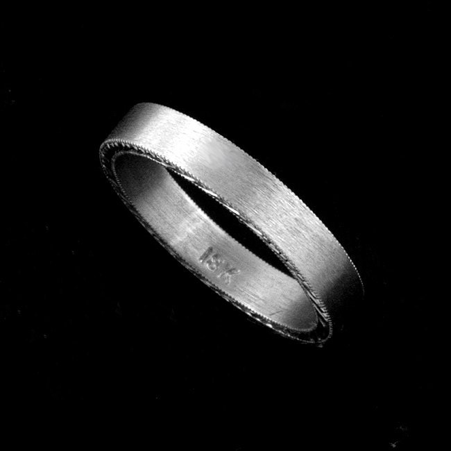Women's Wedding Band Hand Engraved Wedding Ring Satin Etsy