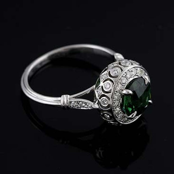 1.5ct Oval Natural Green Tourmaline Engagement Ring Set 10K Rose Gold  Vintage Moissanite Tourmaline Bridal Sets Green Gemstone Wedding Rings -  Etsy