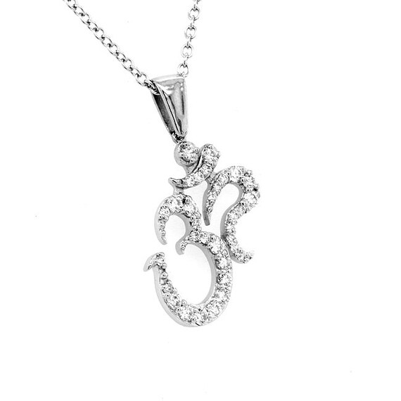Diamond OM AUM Necklace Large OM Aum 