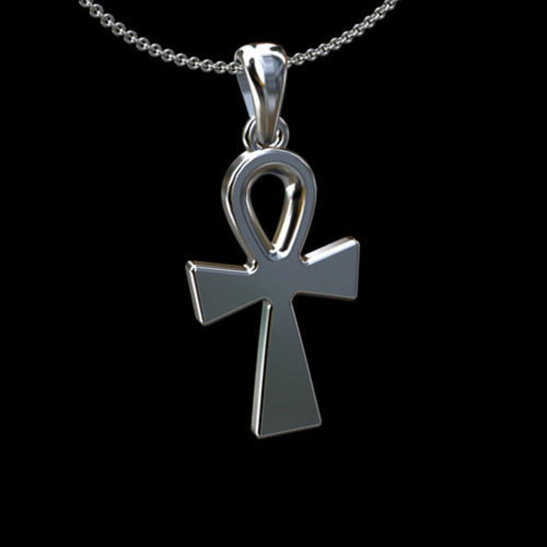 Gold Ankh Cross Necklace Egyptian Gold Cross Necklace 14K Etsy