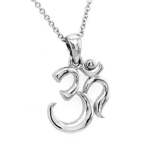 White gold om necklace deals