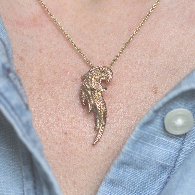 Angel Wing Necklace Gold Wing Pendant 