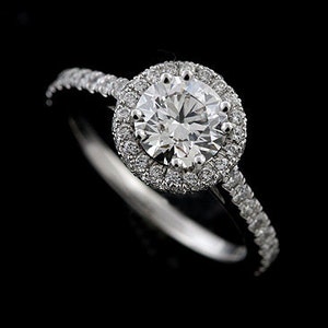 Diamond Halo Engagement Ring Setting Cut Down Micro Pave - Etsy