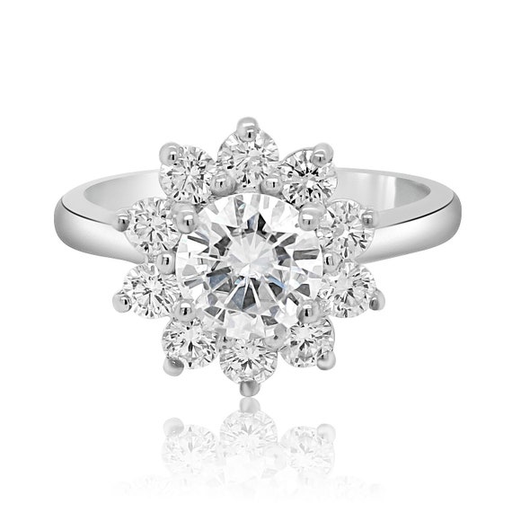 Flower style engagement ring best sale