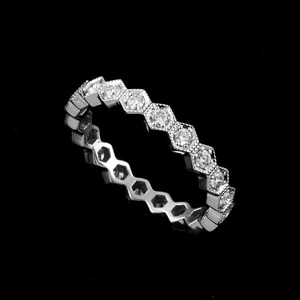 Hexagon eternity band deals
