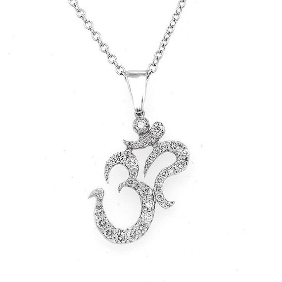 Diamond OM AUM Necklace Large OM Aum 