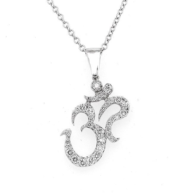Diamond OM AUM Necklace Large OM Aum 