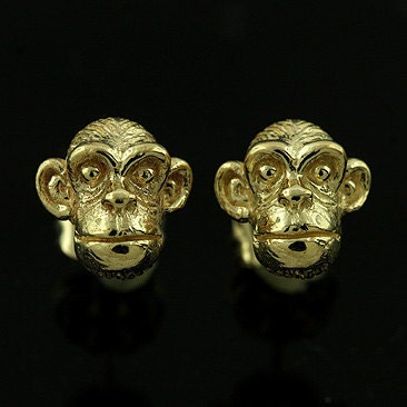 Monkey Head Stud Earrings - OroSpot