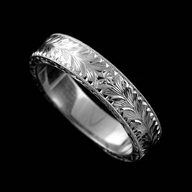 Wheat Engraved Wedding Band Pictures