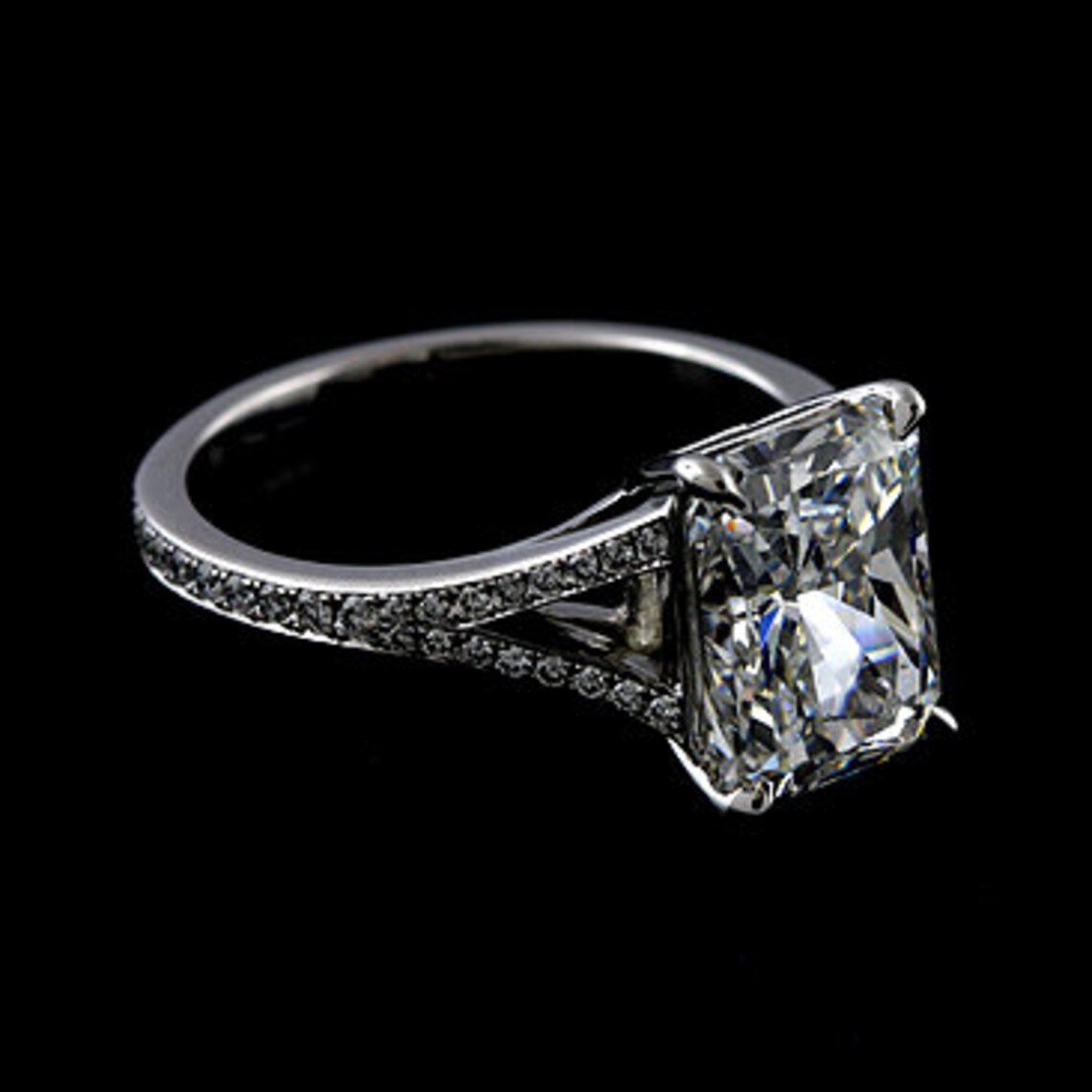 Radiant Cut Ring Setting Split Shank Engagement Ring Micro Etsy Canada