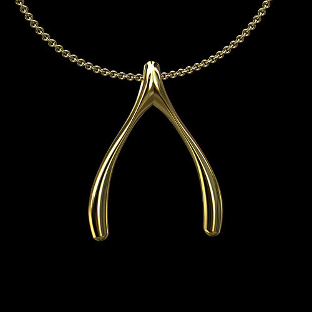 Diamond Wishbone Necklace 1/10 ct tw Round-cut Sterling Silver & 10K Yellow  Gold 18