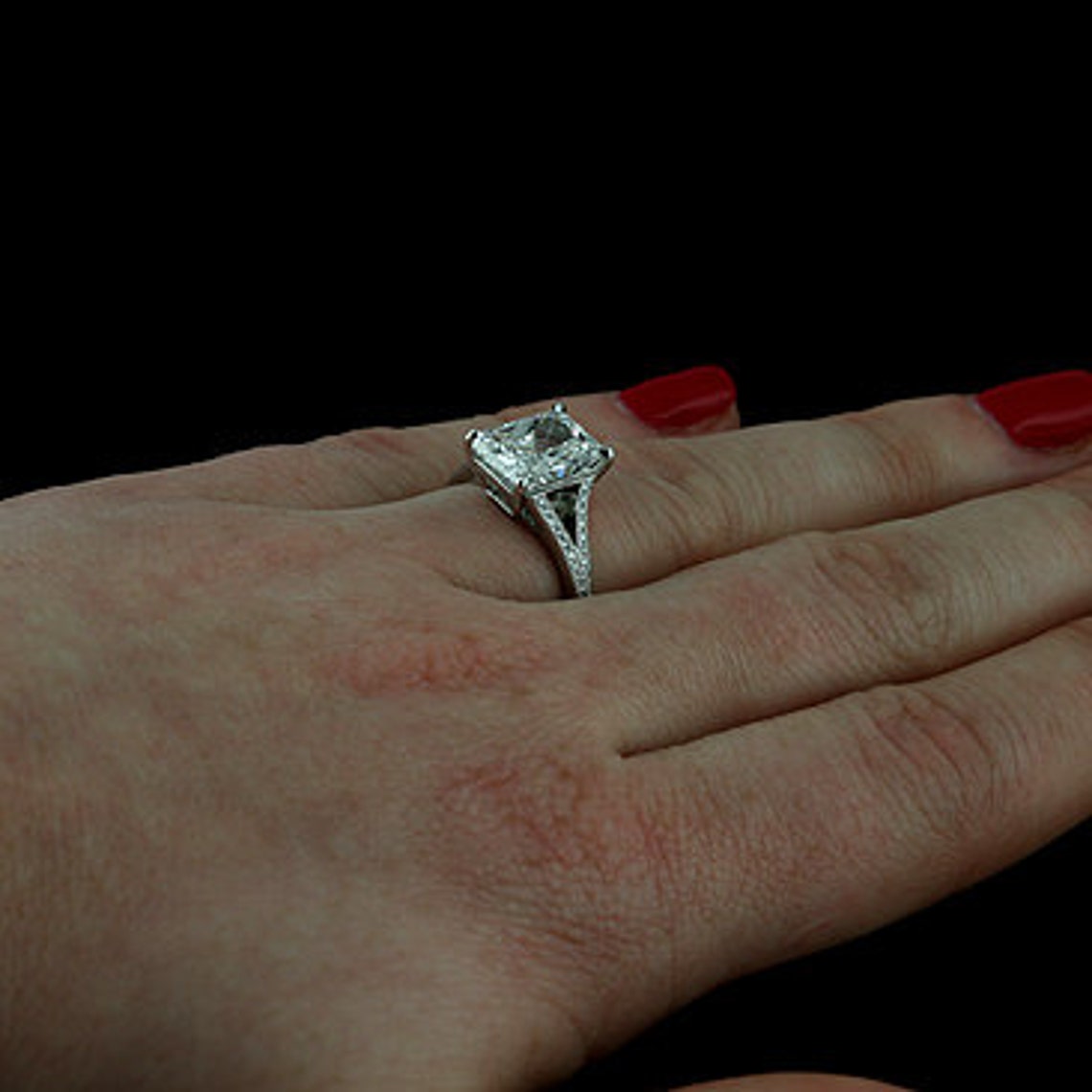 Radiant Cut Ring Setting Split Shank Engagement Ring Micro Etsy Canada