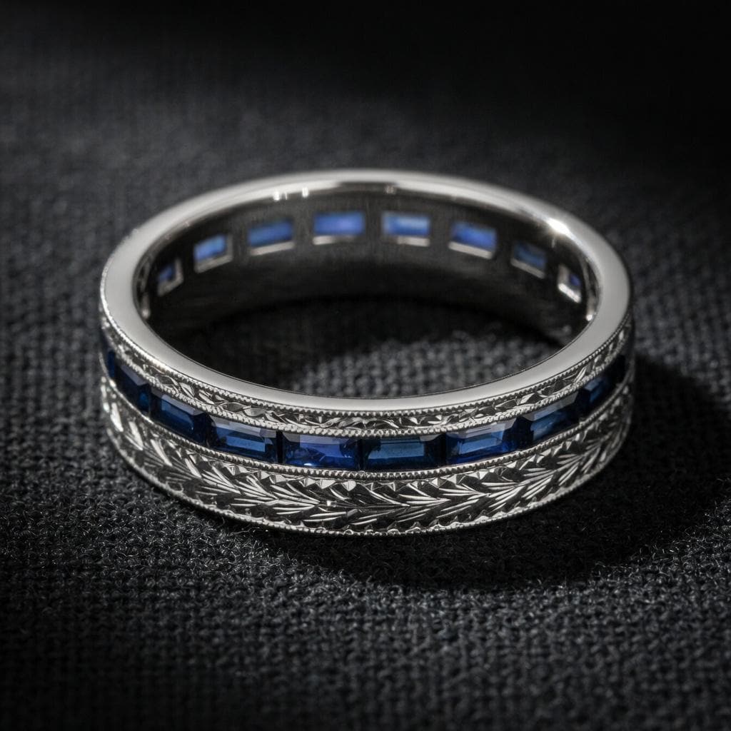 Vintage Sapphire Gold Band
