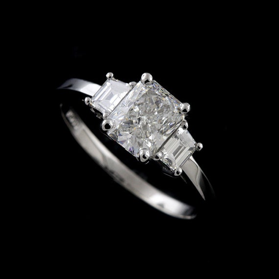 radiant cut with side stones