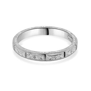 Art-Deco-Weinlese-Ehering, Schnittmuster-komplizierte handgeschnitzte Ehering, geometrische Ehering