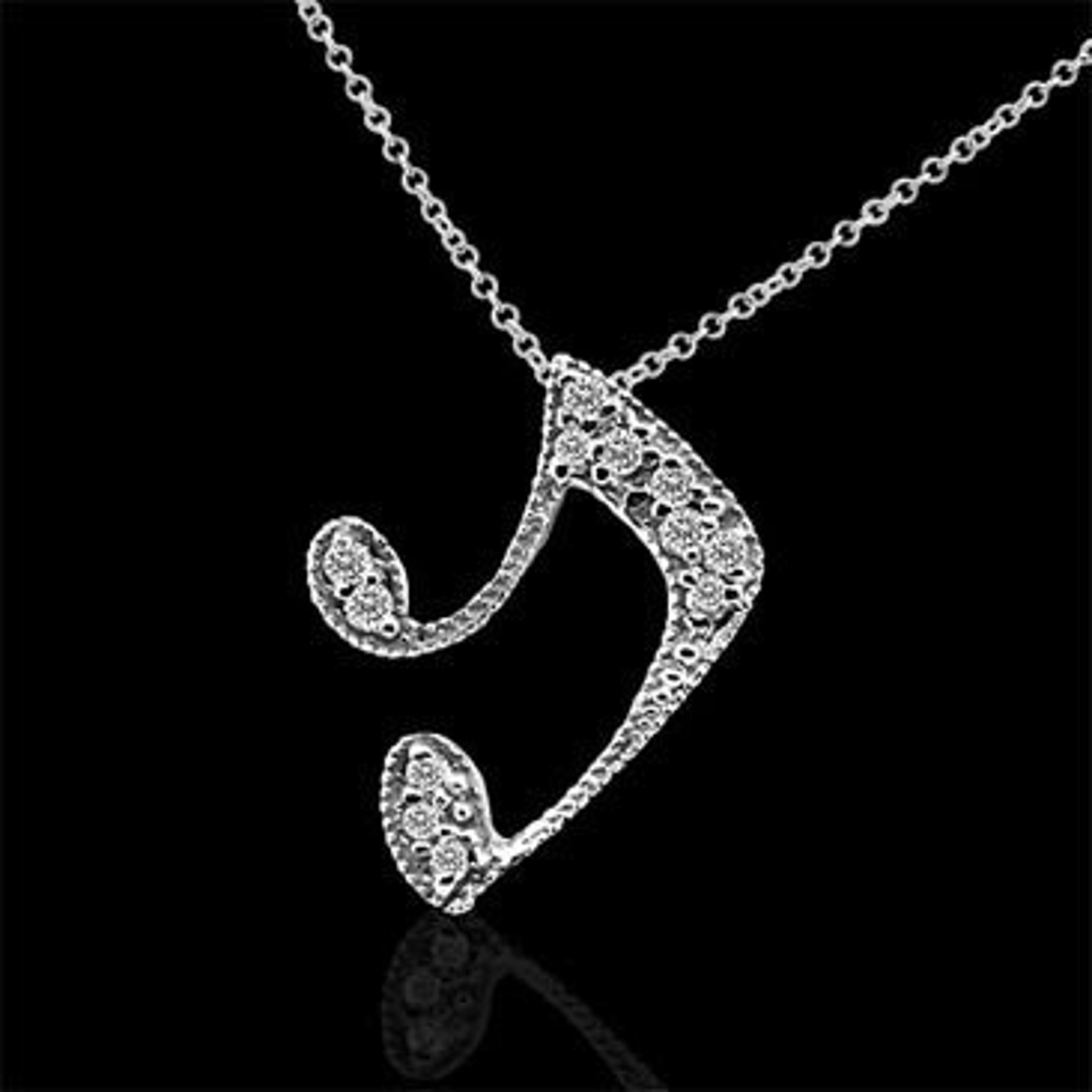 Small Diamond Music Note Necklace Gold Music Note Pendant Etsy