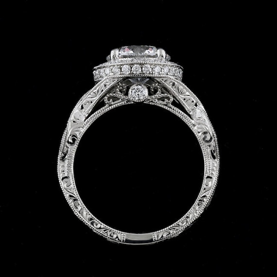 Engraved engagement ring settings deals