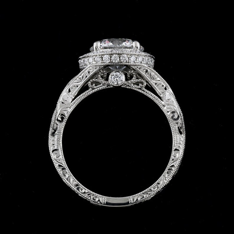 engraved engagement ring settings