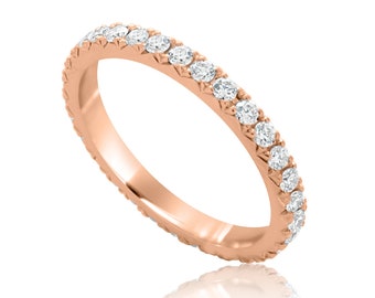 Lab Diamond Eternity Wedding Band, Full Circle of Diamonds Ring