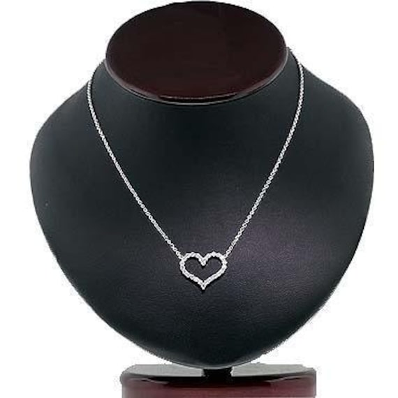 Large diamond heart necklace outlet