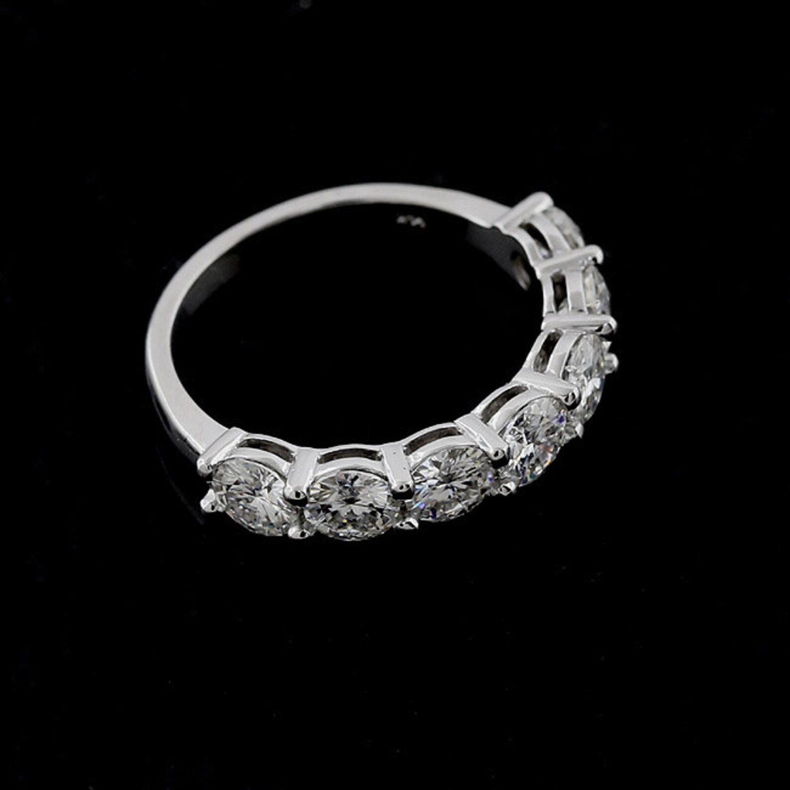 Moissanite Wedding Ring Shared Prong Classic Wedding Ring Etsy