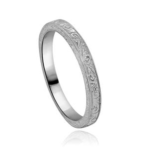 Antiker Bandring mit Gravur, antiker Ring in Gold für Frauen, Boho Ring