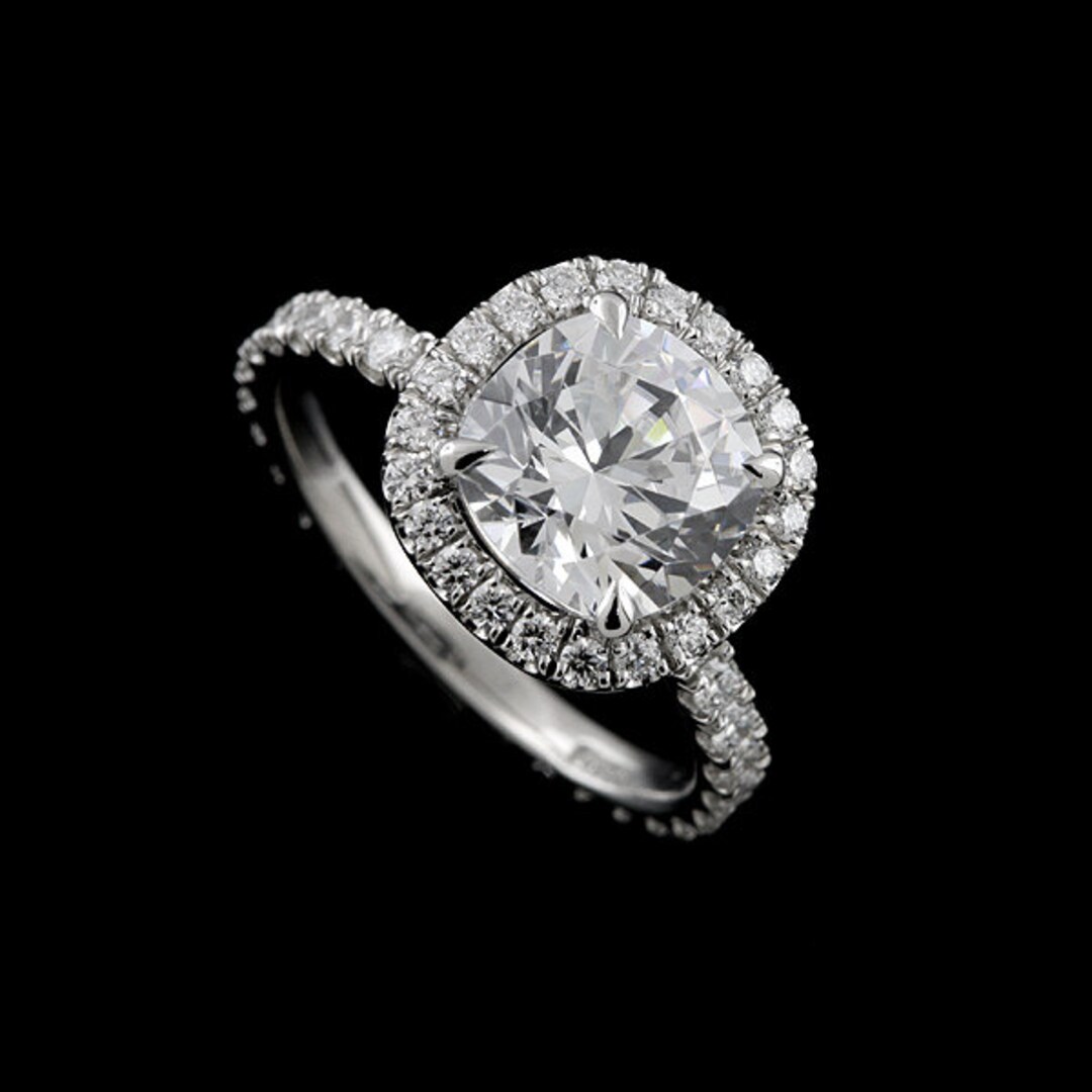 Nexus Diamond Ring, Cushion Halo Engagement Ring, Cushion Cut Diamond