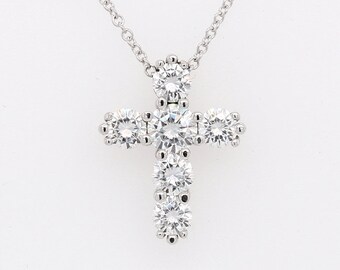Moissanite Cross Necklace Gold Cross 
