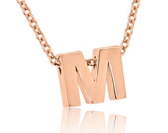 Letter M Charm Necklace, Whole alphabet, All letters pendant