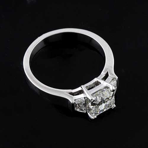 Asscher Cut Ring Mounting Trapezoid Diamond Engagement Ring - Etsy