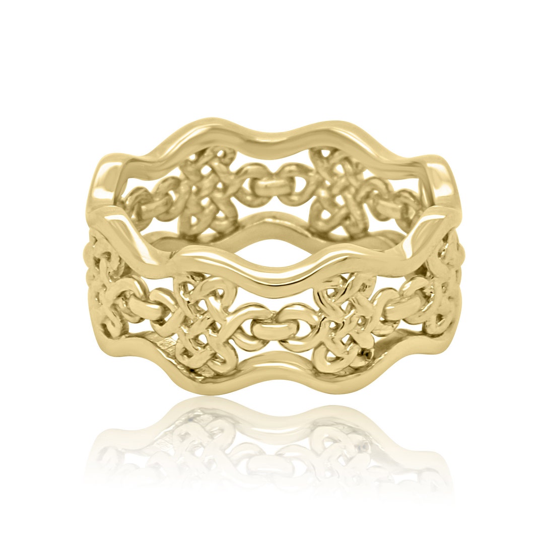 Love Knot Wedding Band, Filigree Ring, Wavy Ring Band, Anniversary Ring