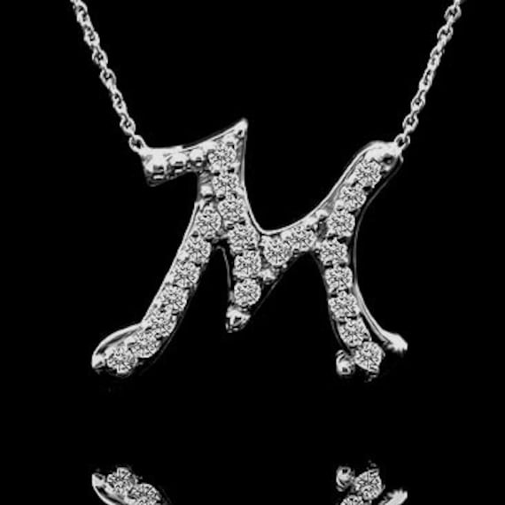 Diamond Initial A Necklace 1/20 ct tw Round 10K White Gold | Jared