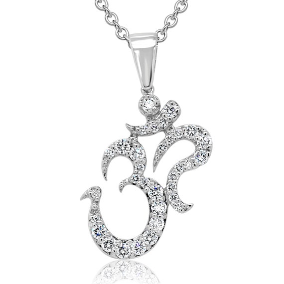 Om pendant white gold online