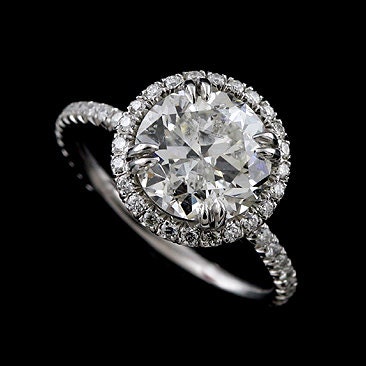 Diamond Halo Engagement Ring 3CT Forever One Moissanite | Etsy