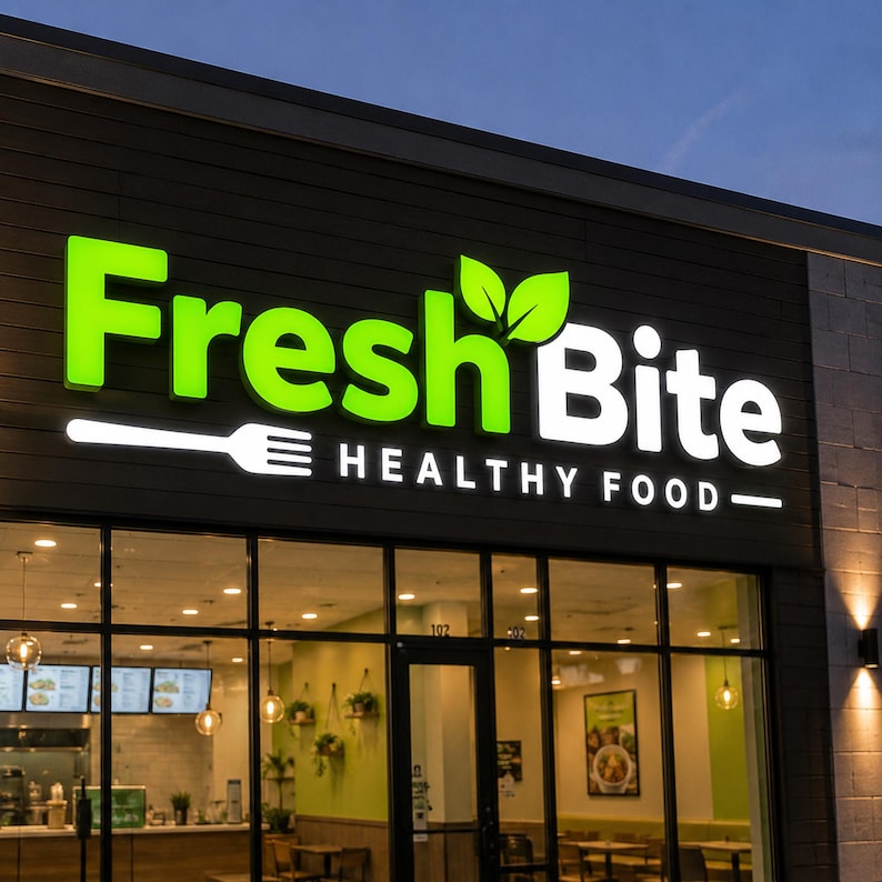 Custom illuminated led channel letters with bright front lit channel letters glow installed on a commercial building store front sign facade - signs.inc