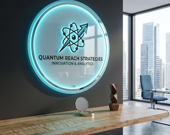 Custom Acrylic Business Sign With Light, Business Wall Sign, Office Reception Decor, Salon Spa Beauty Studio Signage, Acrylic Logo Sign